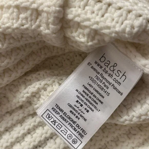 NEW Ba&sh Bash Gaspard Tweed Cardigan Jacket in Ecru Cream White | size 1 / S - Picture 12 of 13